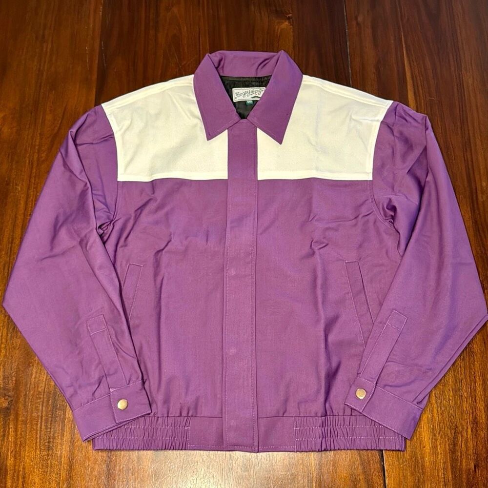 Bogey Boys Block Track Golf Jacket Purple White Men’s US Medium